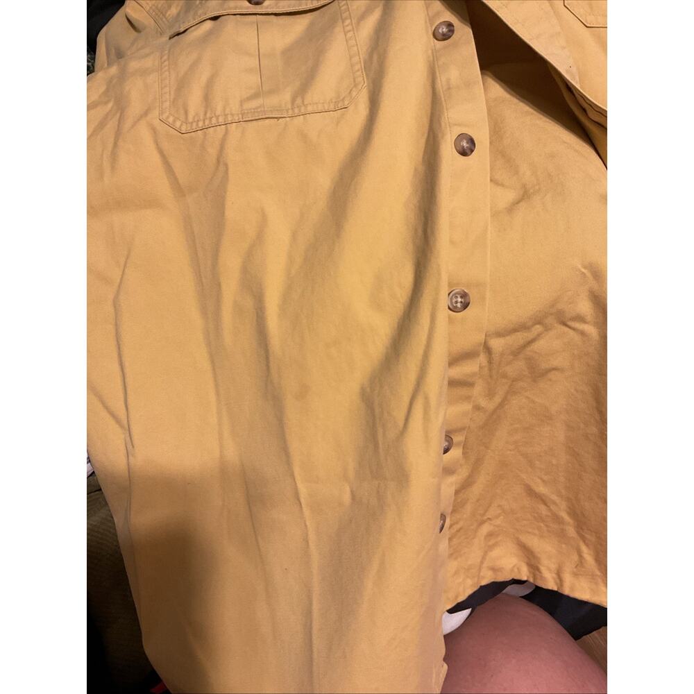 Carhartt Men’s Relaxed Fit Short Sleeve Button Down Shirt M Yellow Pockets Read - Picture 6 of 6